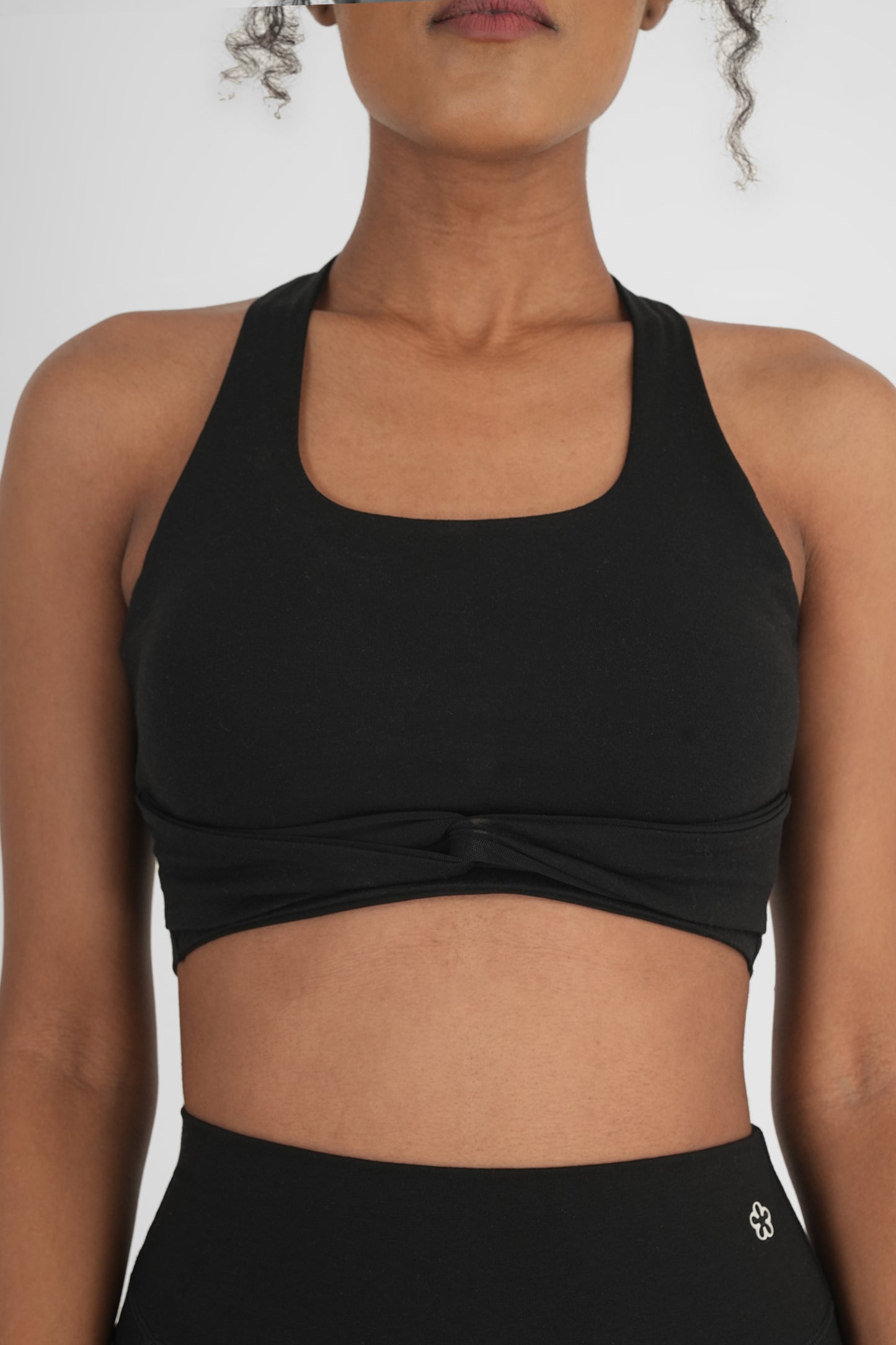 Ash Snug Fit Athletic Sports Bra Black