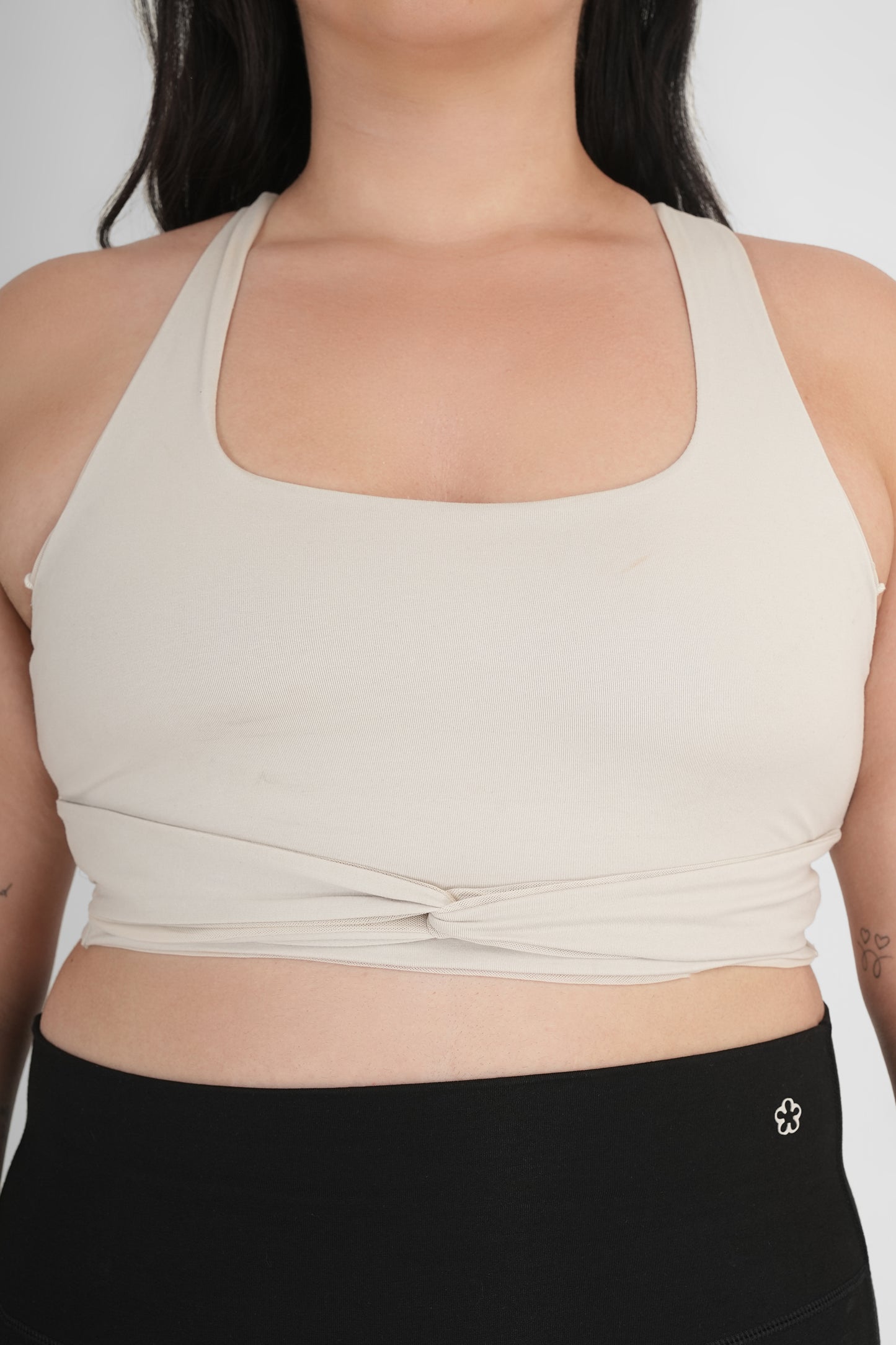 Ash Snug Fit Athletic Sports Bra Unbleached Cotton