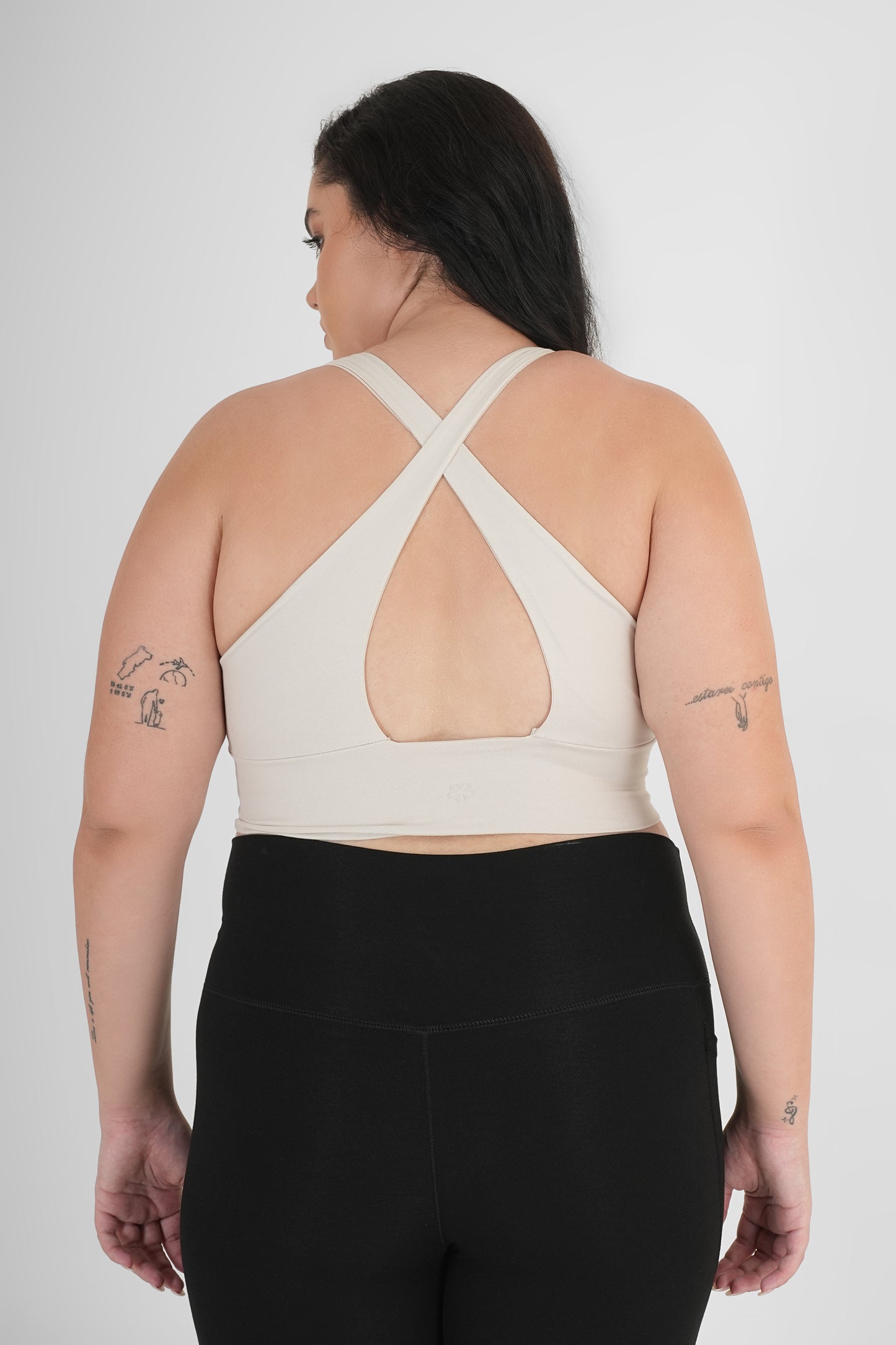 Ash Snug Fit Athletic Sports Bra Unbleached Cotton
