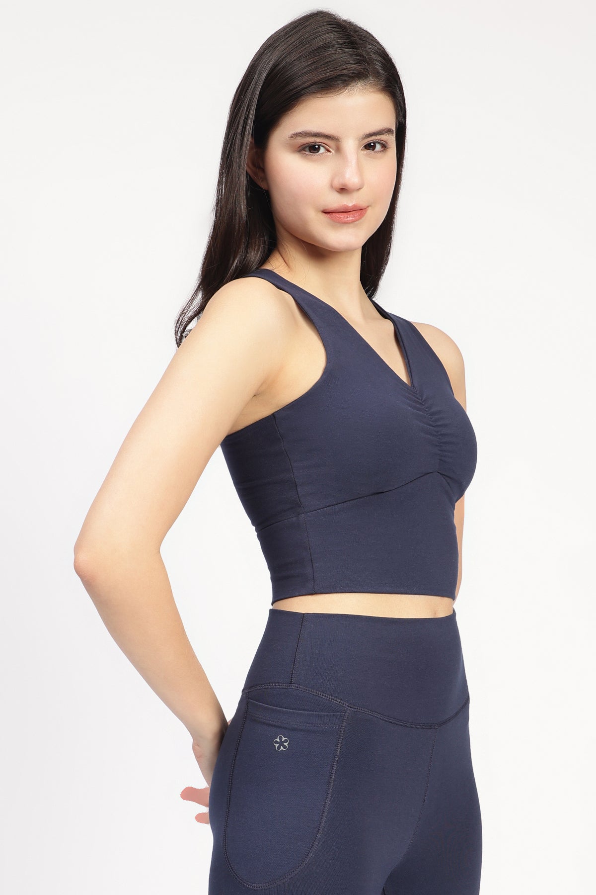 Snug Fit Athletic Bra Tank Navy Blue