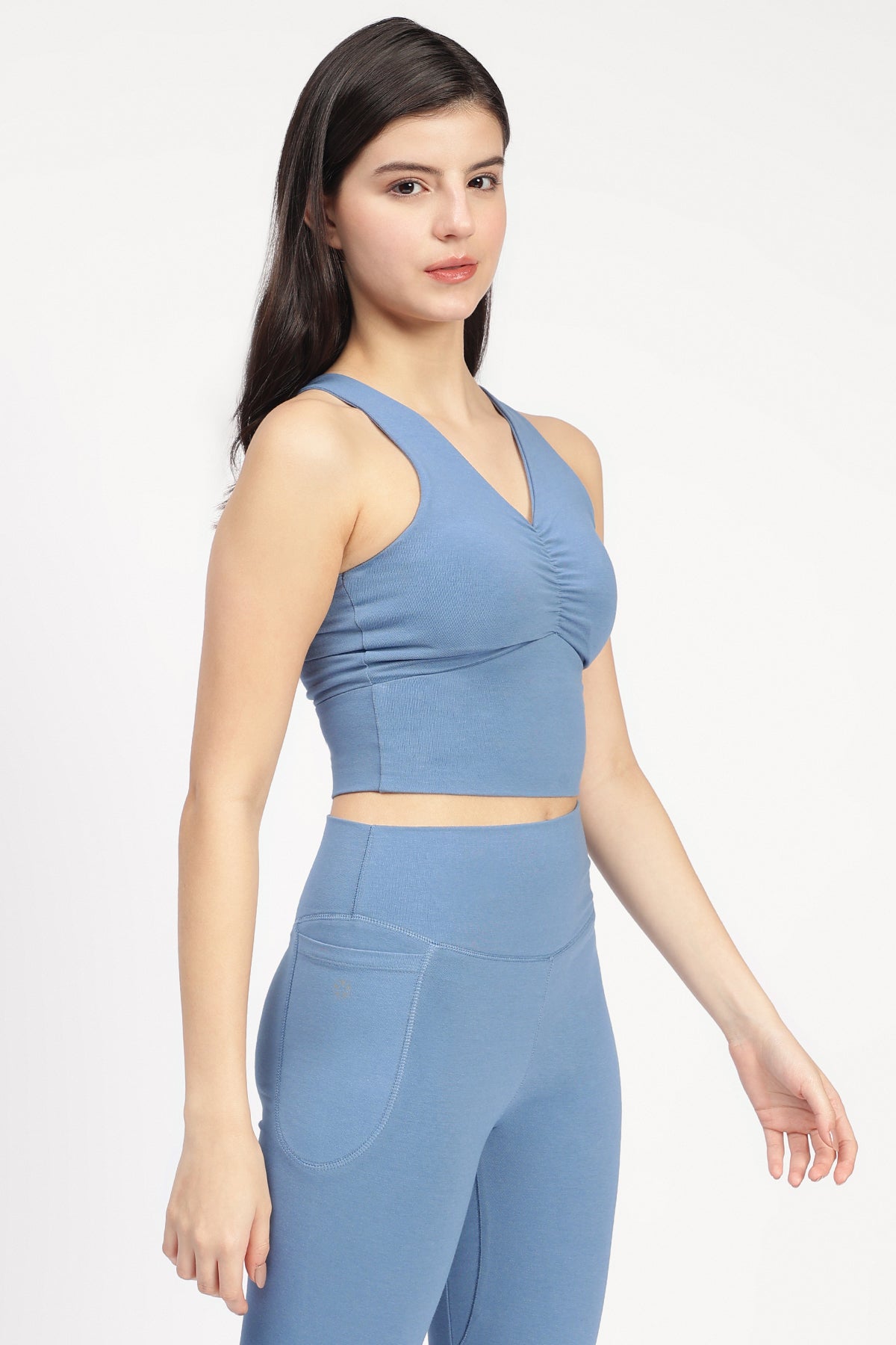 Snug Fit Athletic Bra Tank Ocean Blue