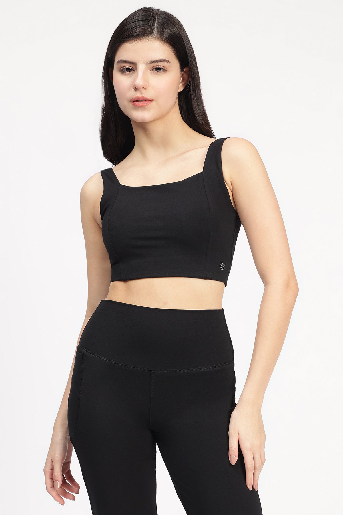 Bra Fit Athletic Crop Top Black