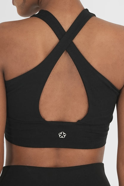Ash Snug Fit Athletic Sports Bra Black