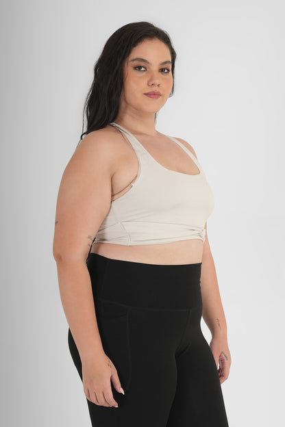 Cross Back Organic Cotton Modal Padded Sports Bra