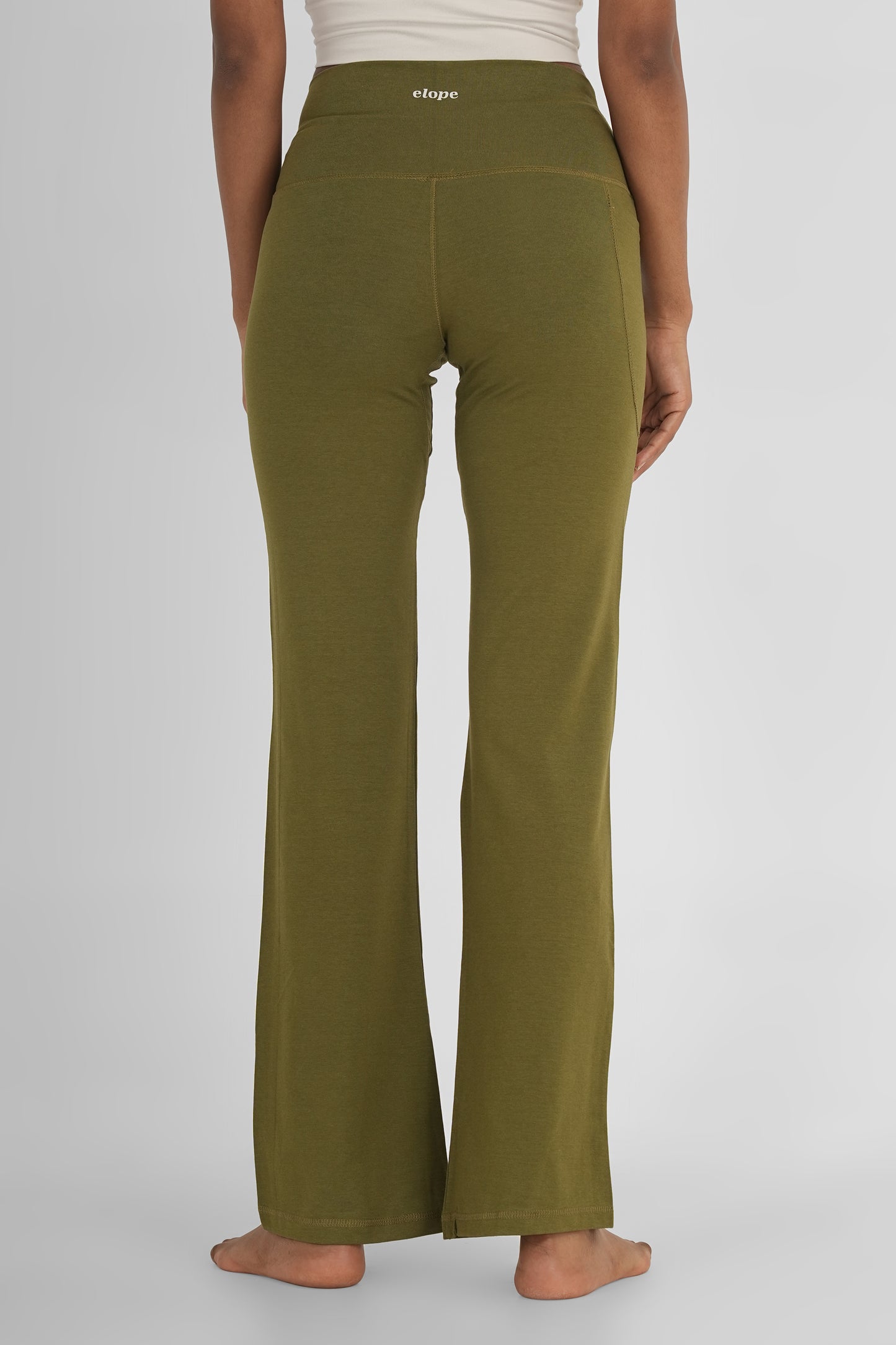 Flattering Flare Soft Yoga Pants Kelp