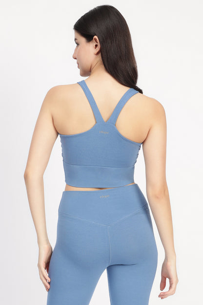 Snug Fit Athletic Bra Tank Ocean Blue