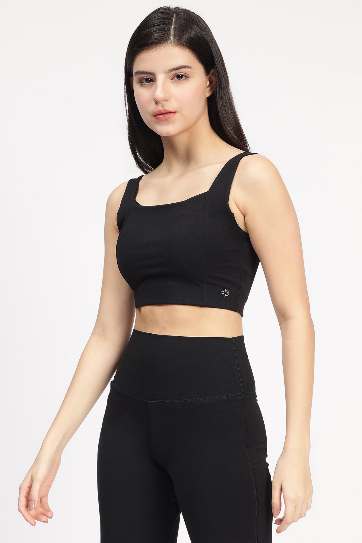 Bra Fit Sport-Crop-Top Schwarz