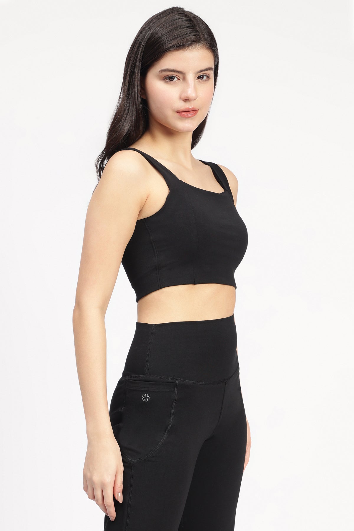 Bra Fit Sport-Crop-Top Schwarz