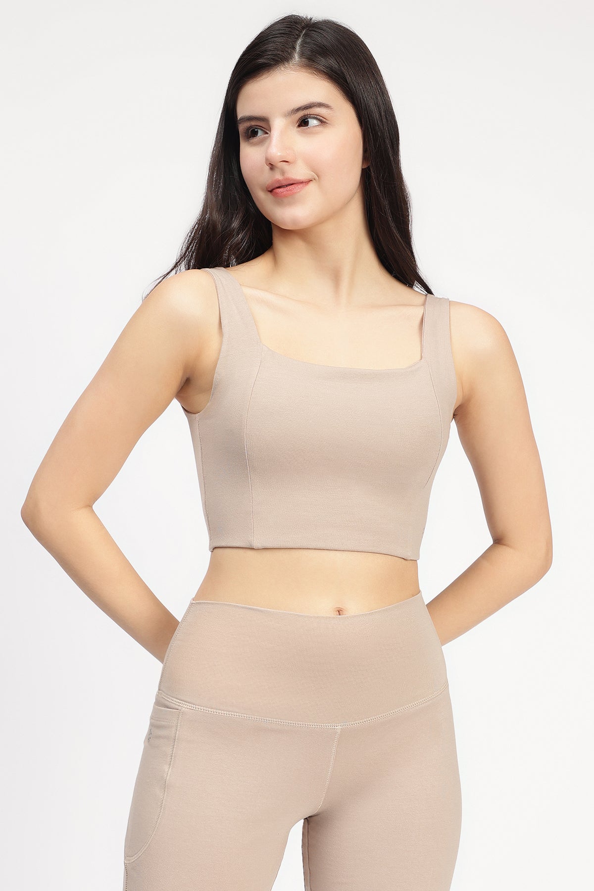 Bra Fit Sport-Crop-Top Schwarz
